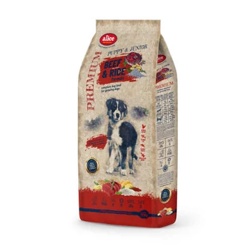 Alice PROFESSIONAL 17kg Puppy&Junior Beef&Rice száraztáp - Kölyök kutyák részére