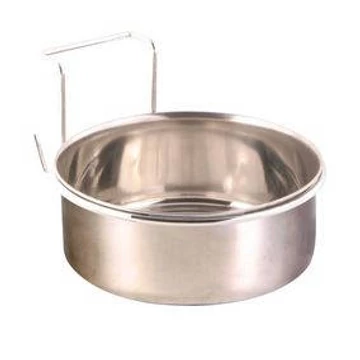 Trixie Bowl with Holder, Stainless Steel -fém madáretető kalitkákba (300ml/ø9cm)