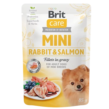 Brit Care Mini Rabbit &Salmon fillets in gravy 85g