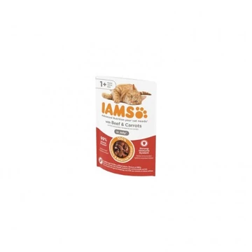 Iams Cat Delights Marhahús és répa falatok, zamatos aszpikban nedves macskatáp 85g