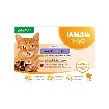 IAMS Delights alutasak macskáknak, Land in gravy szószos 12x85 g