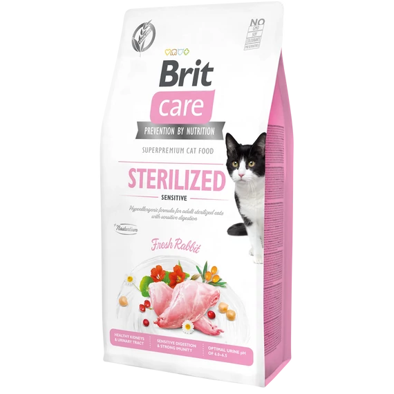 Brit Care Cat STERILISED - SENSITIVE NYÚL 7 kg