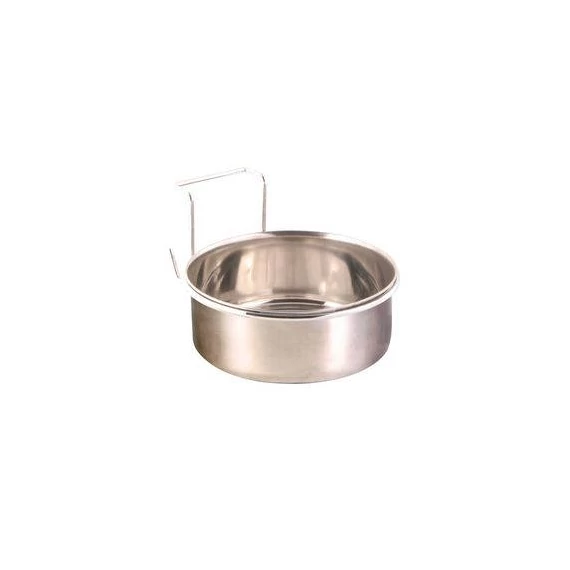 Trixie Bowl with Holder, Stainless Steel -fém madáretető kalitkákba (300ml/ø9cm)