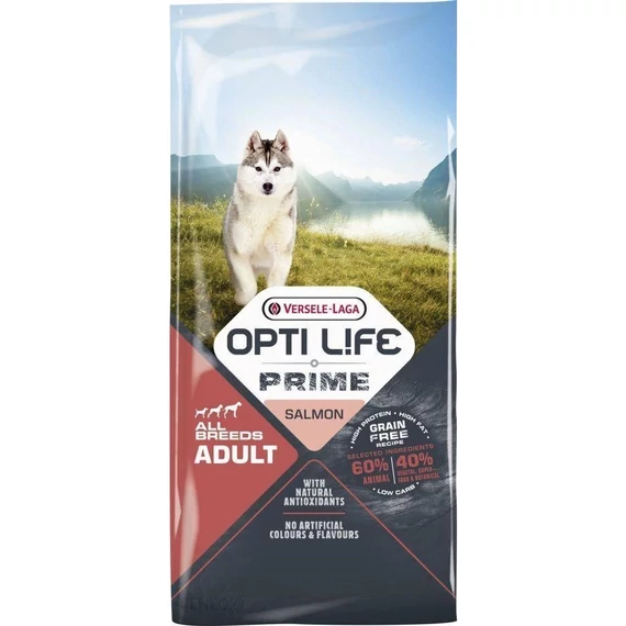 Versele-Laga Opti Life Prime Adult Salmon Gabonamentes takarmány felnőtt kutyáknak lazaccal 12.5 kg
