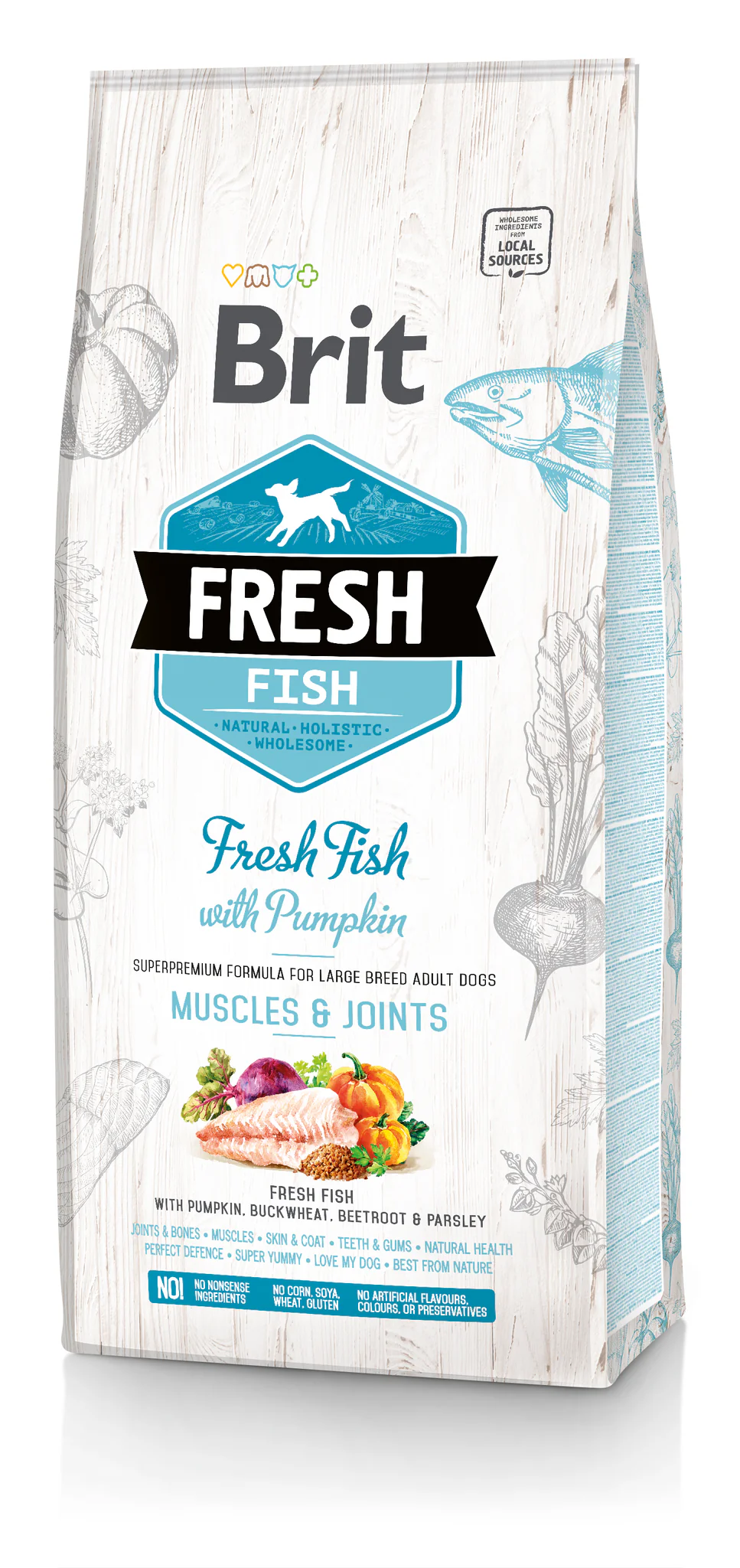 Brit Fresh Adult Large Hal és Sütőtök 12 kg