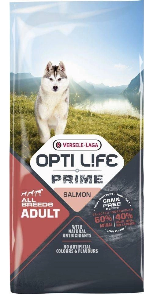 Versele-Laga Opti Life Prime Adult Salmon Gabonamentes takarmány felnőtt kutyáknak lazaccal 12.5 kg