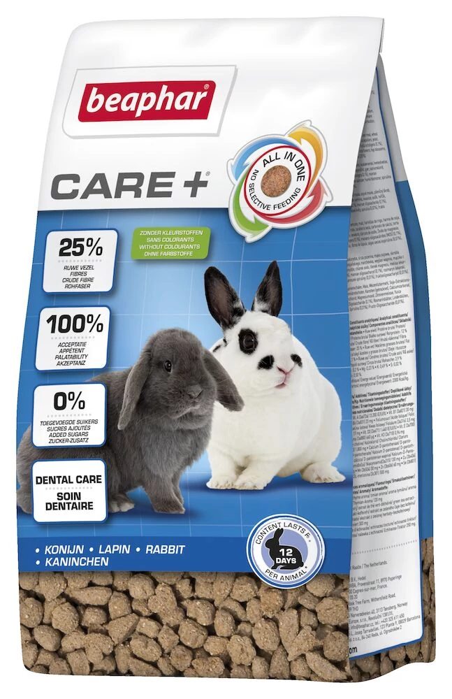 CARE+® teljesértékű eledel felnőtt nyulaknak 1,5 kg